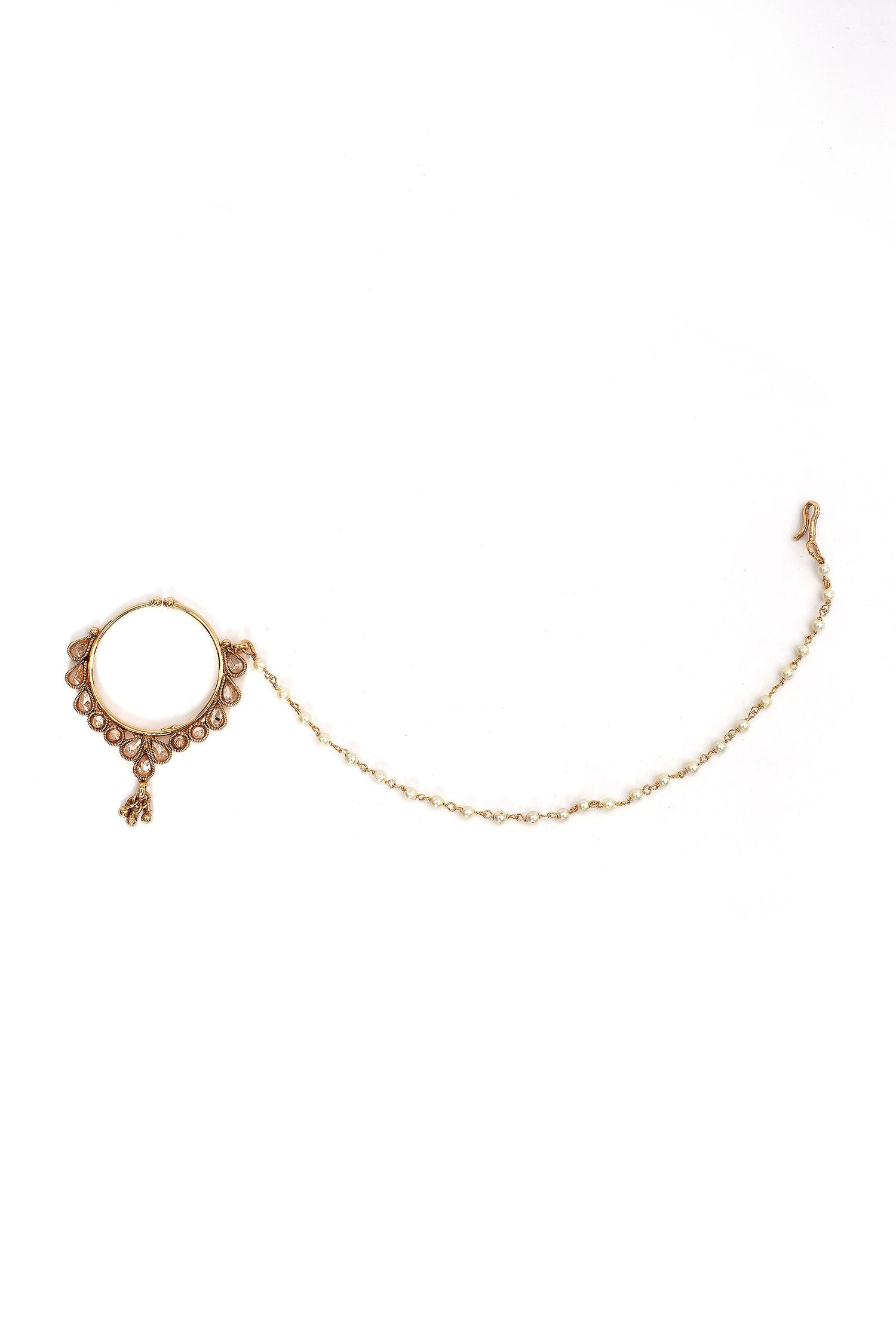 Tear Drop Carved Nose Ring 