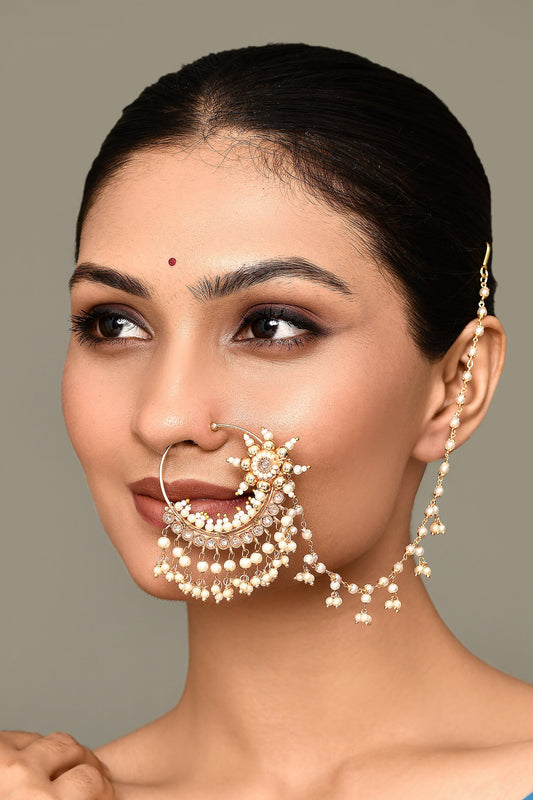 Floral Spike Carved Nose Ring 