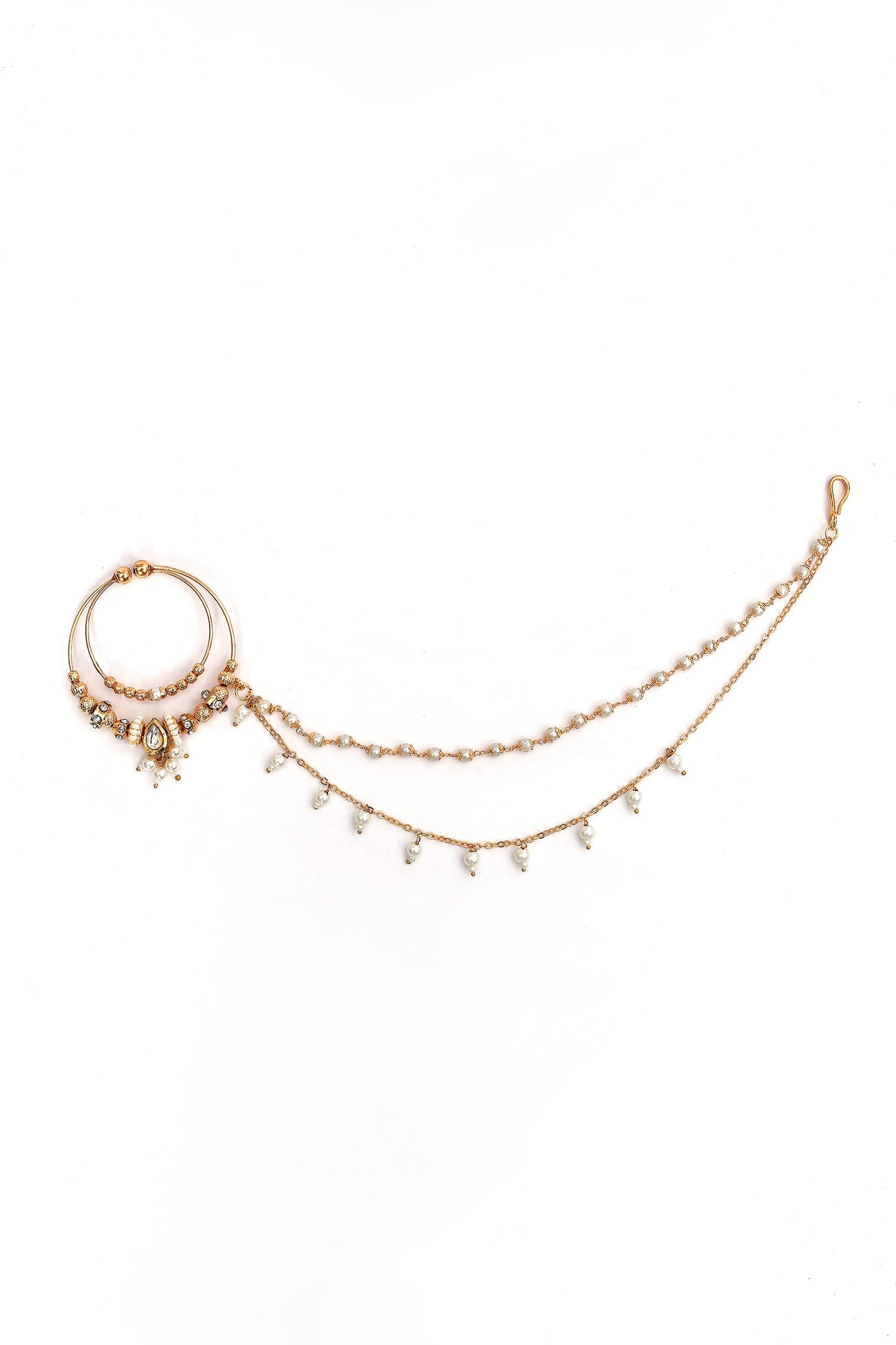 Polki Carved Nose Ring 