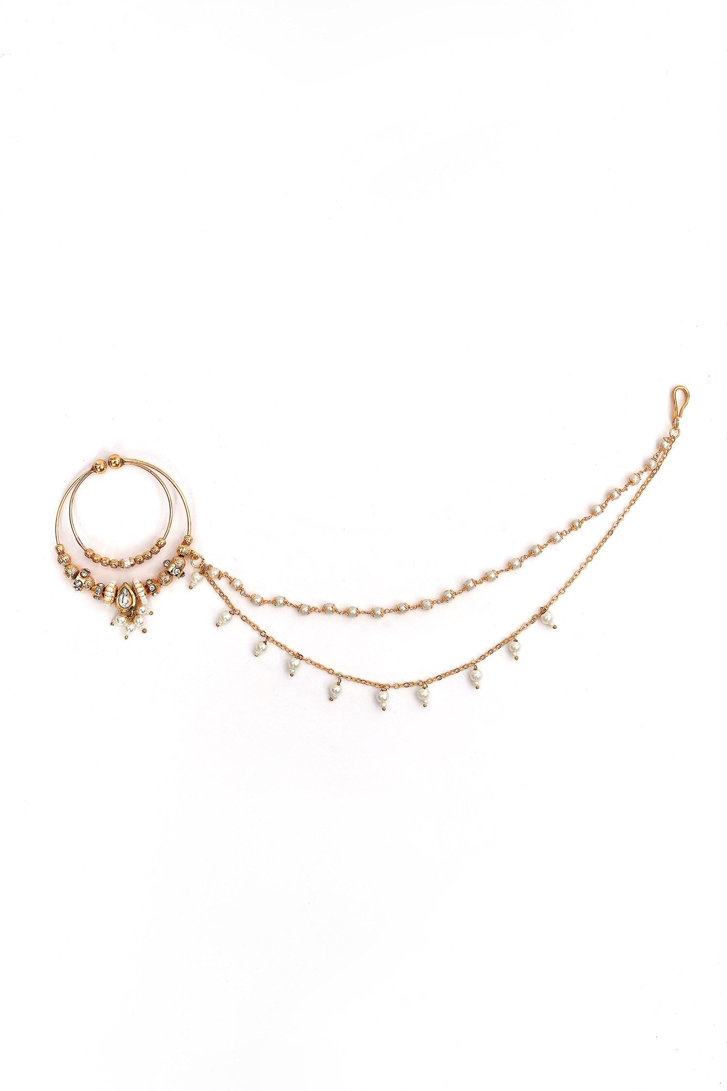 Polki Carved Nose Ring 