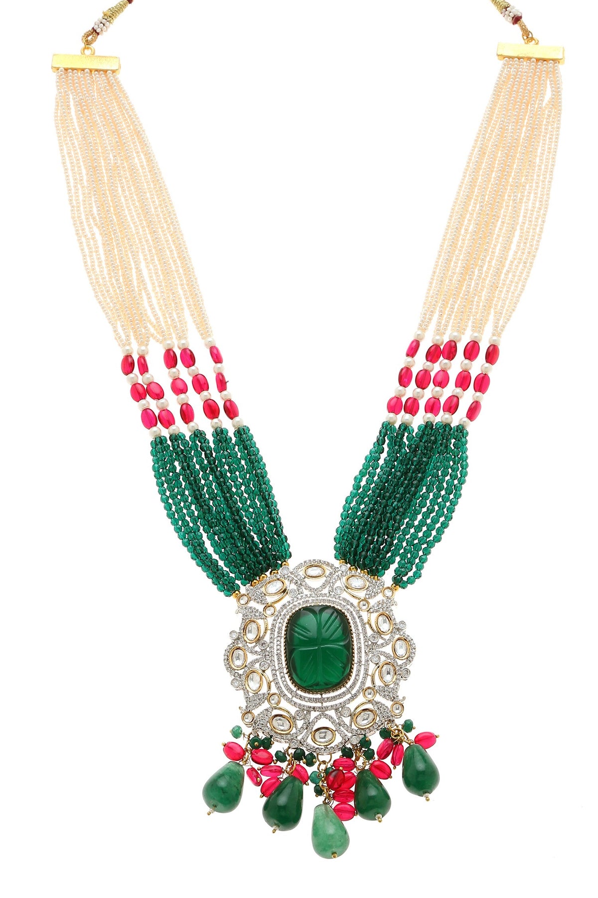 Vintage Embellished Long Necklace Set 