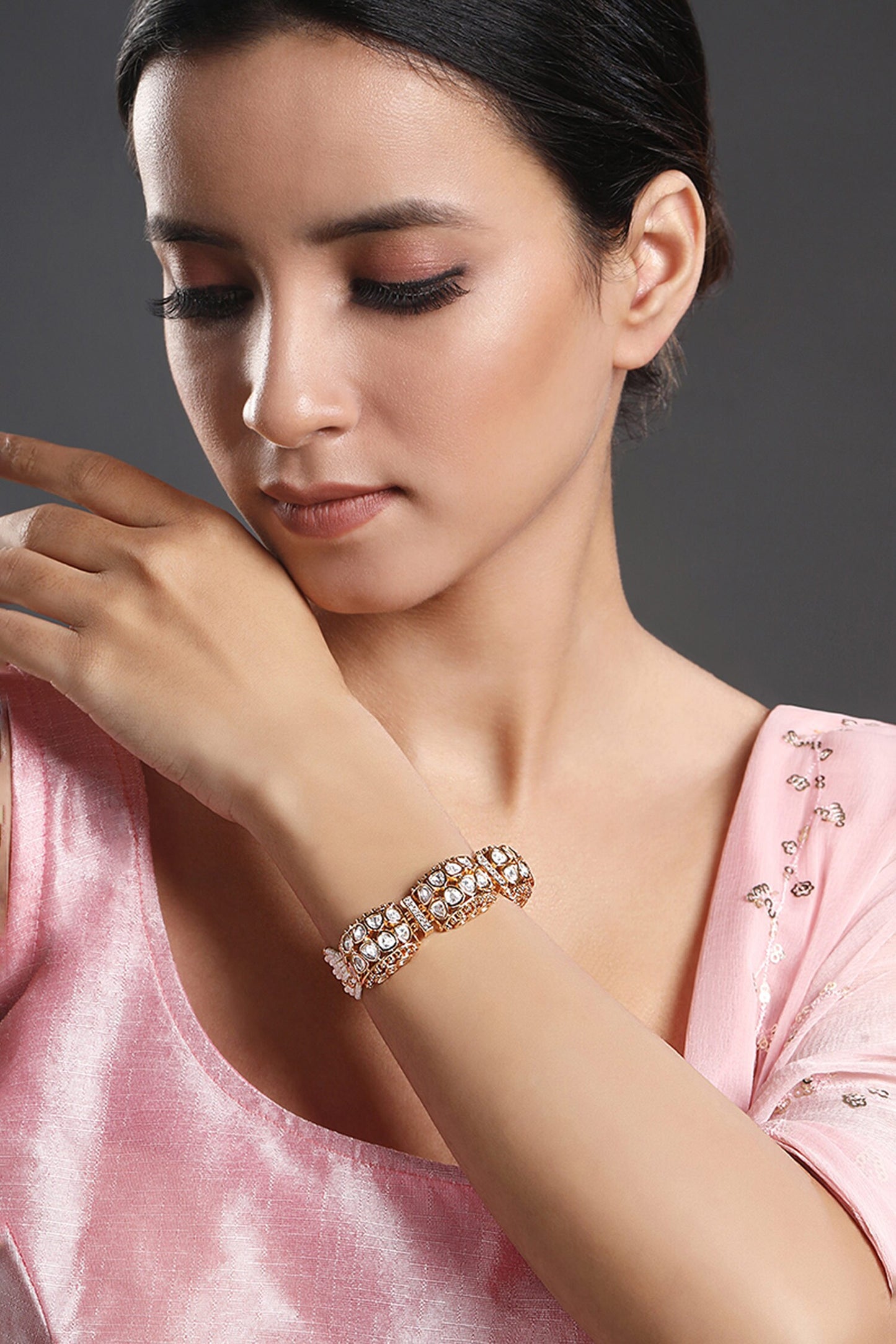Kundan Polki Embellished Bracelet 