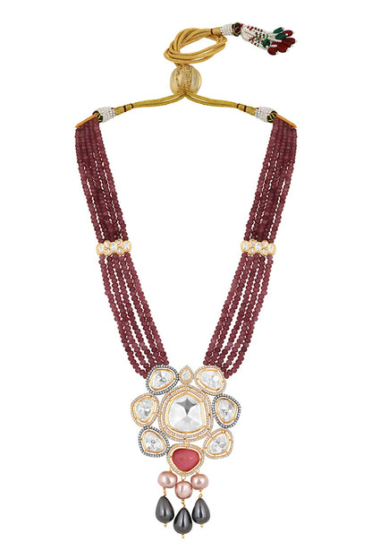 Zirconia Embellished Pendant Necklace Set 
