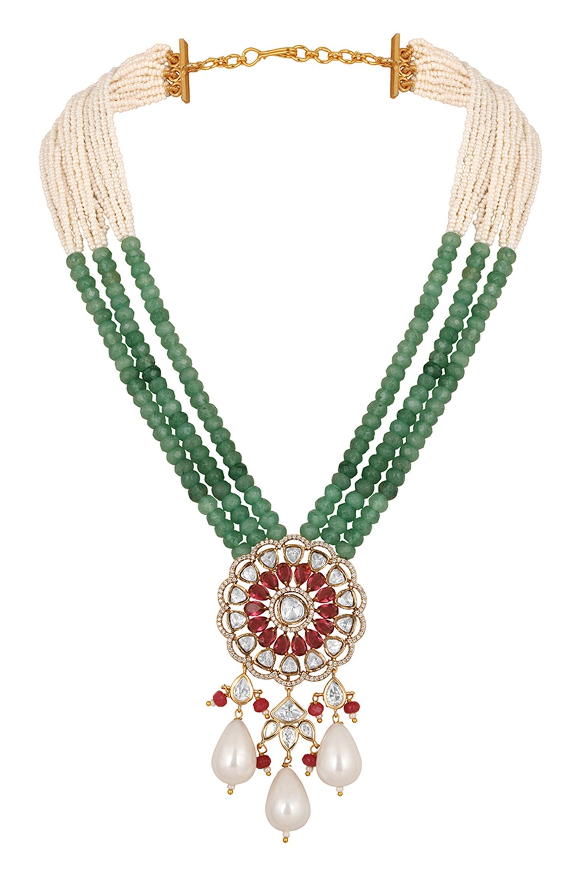Agate Embellished Pendant Necklace Set 