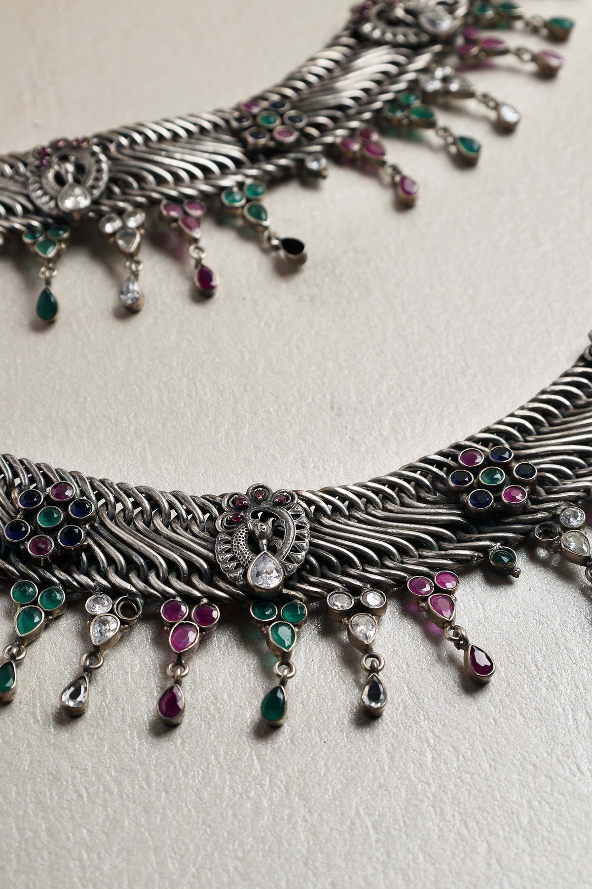 Peacock Carved Cutwork Anklet - Set of 2 