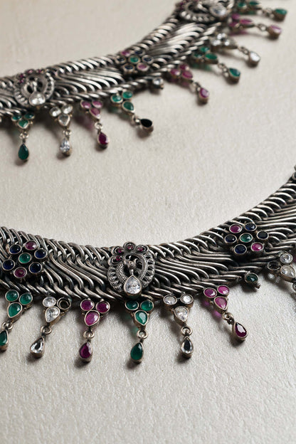 Peacock Carved Cutwork Anklet - Set of 2 