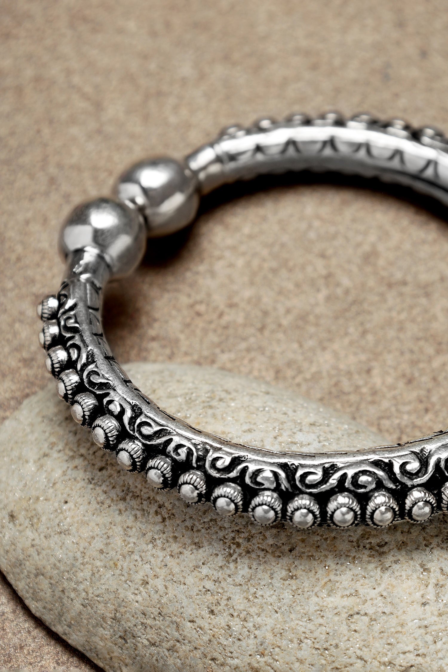 Carved Beads Embellished Kada 
