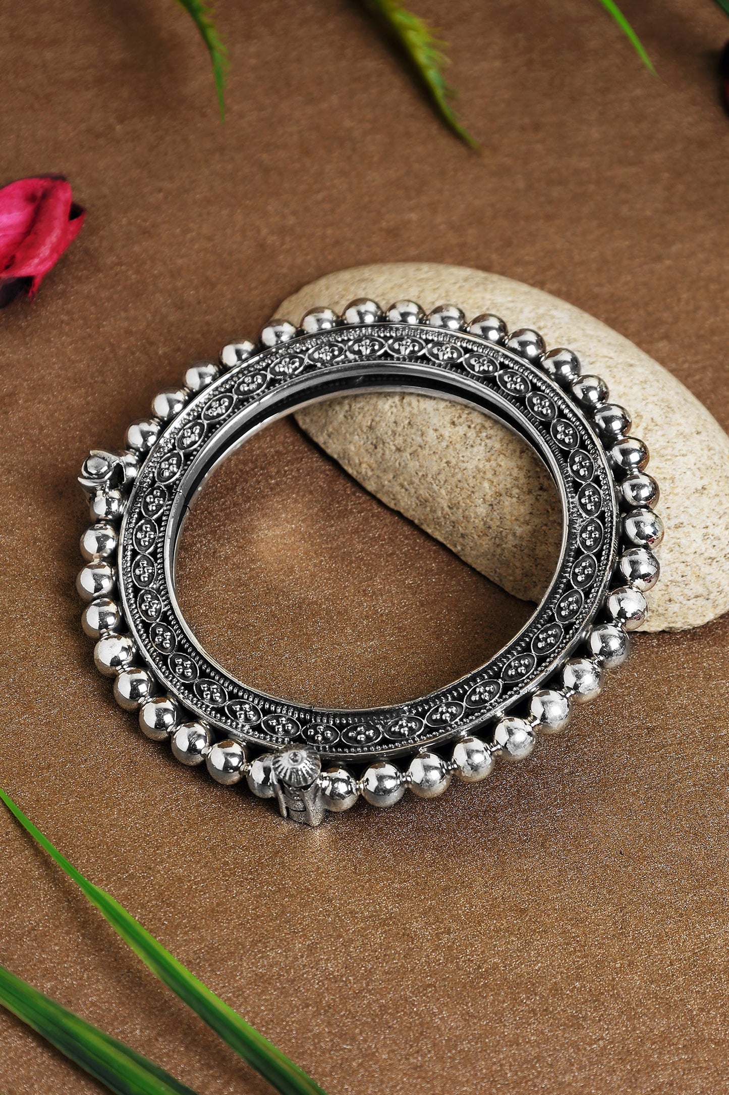 Beads Carved Embellished Kada 