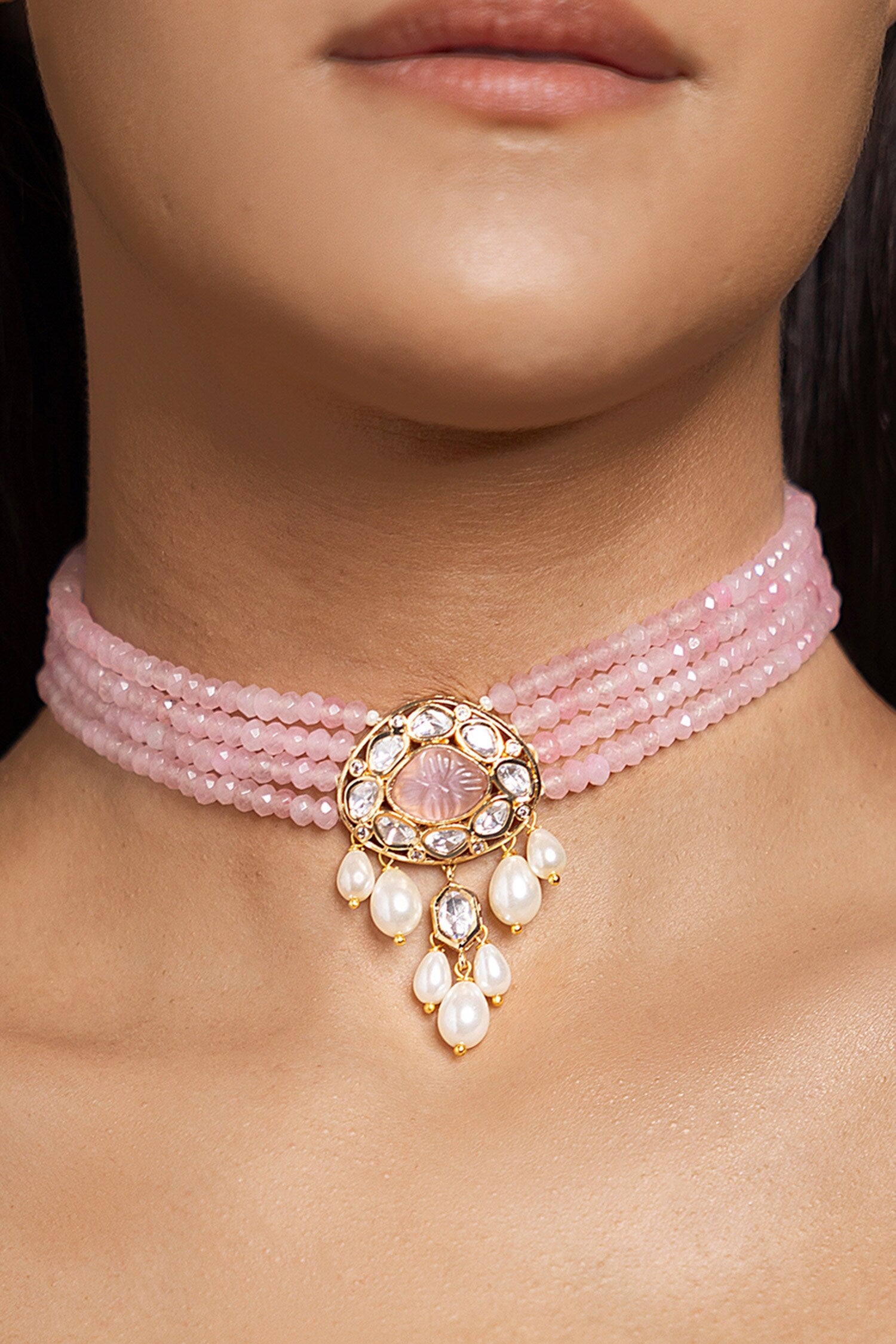 Charming Crystal Work Choker 