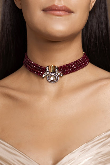 Bold Beaded Multistrand Necklace 