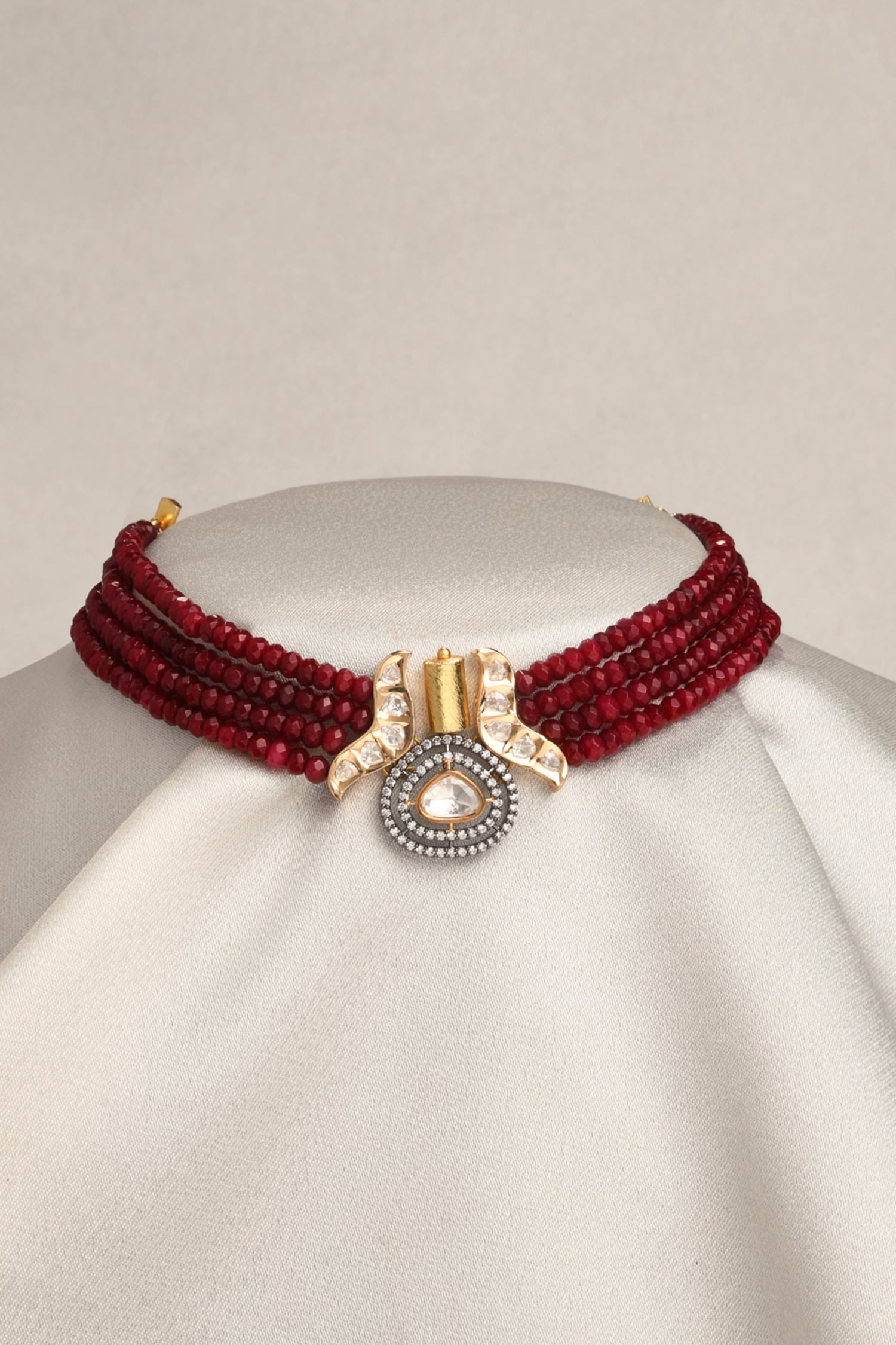 Bold Beaded Multistrand Necklace 