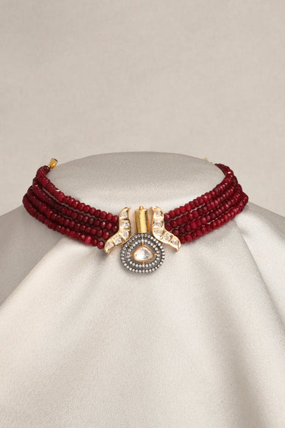 Bold Beaded Multistrand Necklace 
