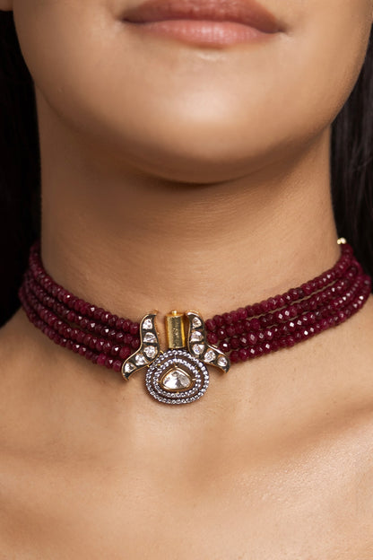Bold Beaded Multistrand Necklace 