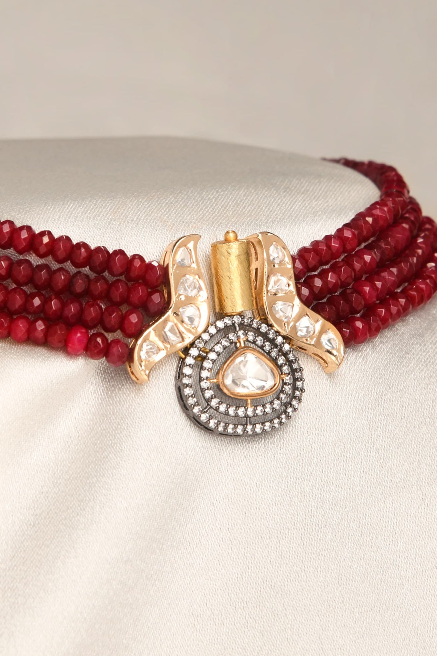 Bold Beaded Multistrand Necklace 