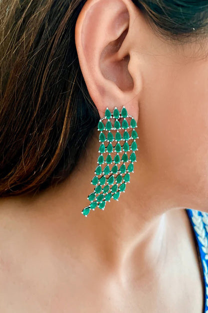 Kate Emerald Stone Embellished Necklace Set 