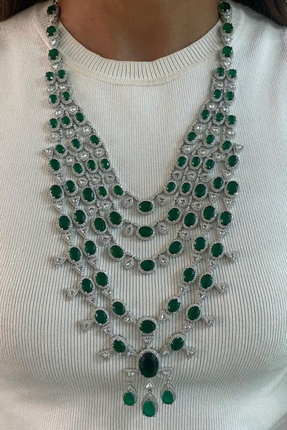 Maharani Three-Layered Floret Necklace & 5 Layered Necklace Set 