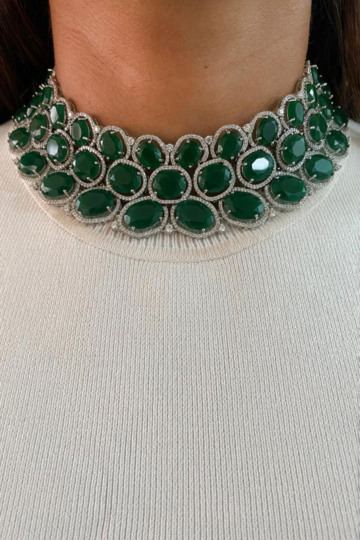 Maharani Three-Layered Floret Necklace & 5 Layered Necklace Set 