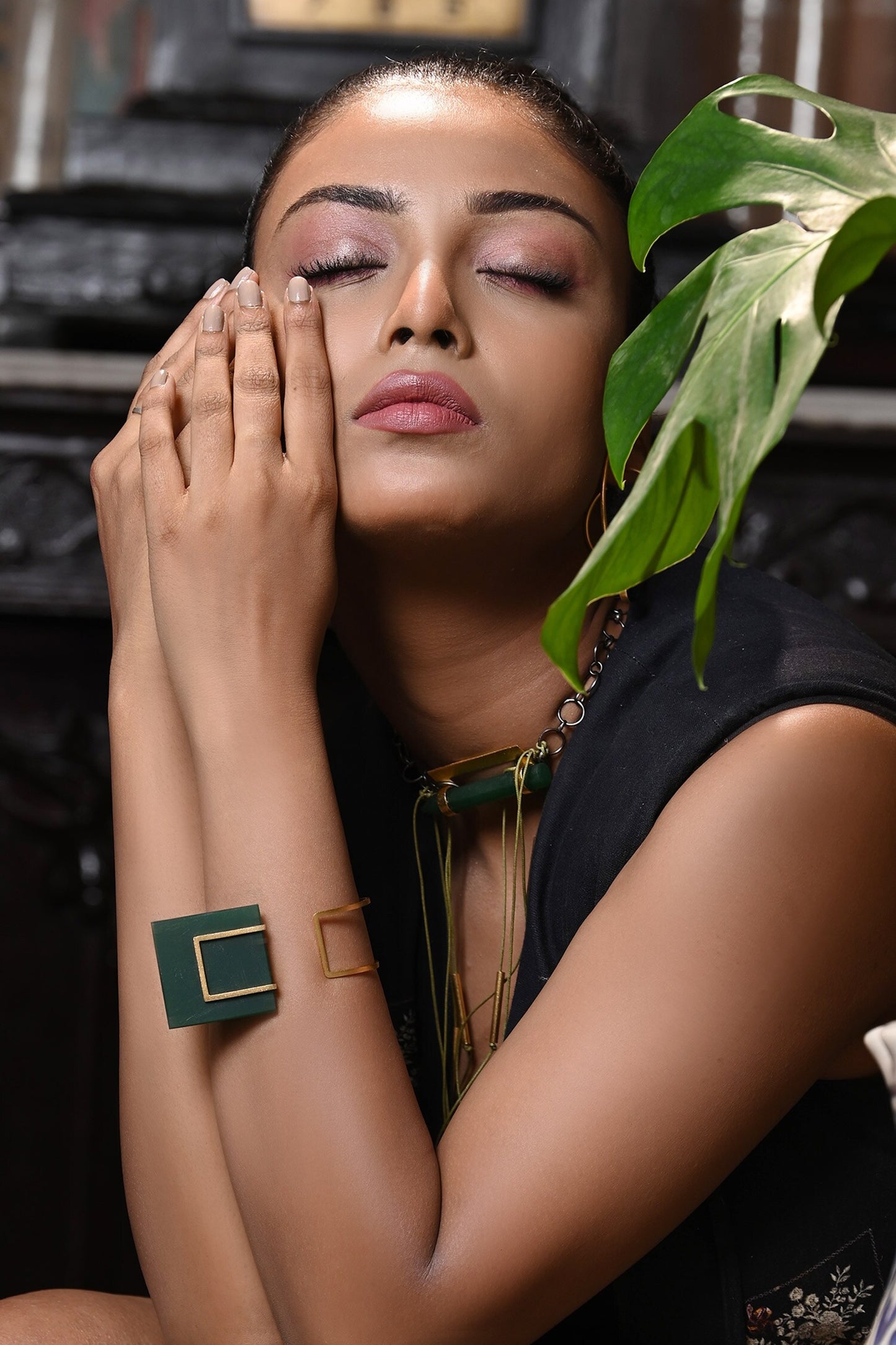 Verdant Verve Quad Onyx Bracelet 