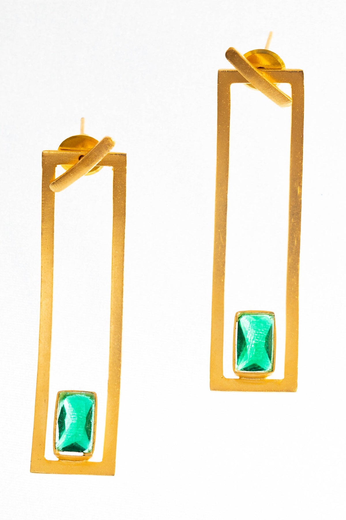 Framed Emerald Danglers 
