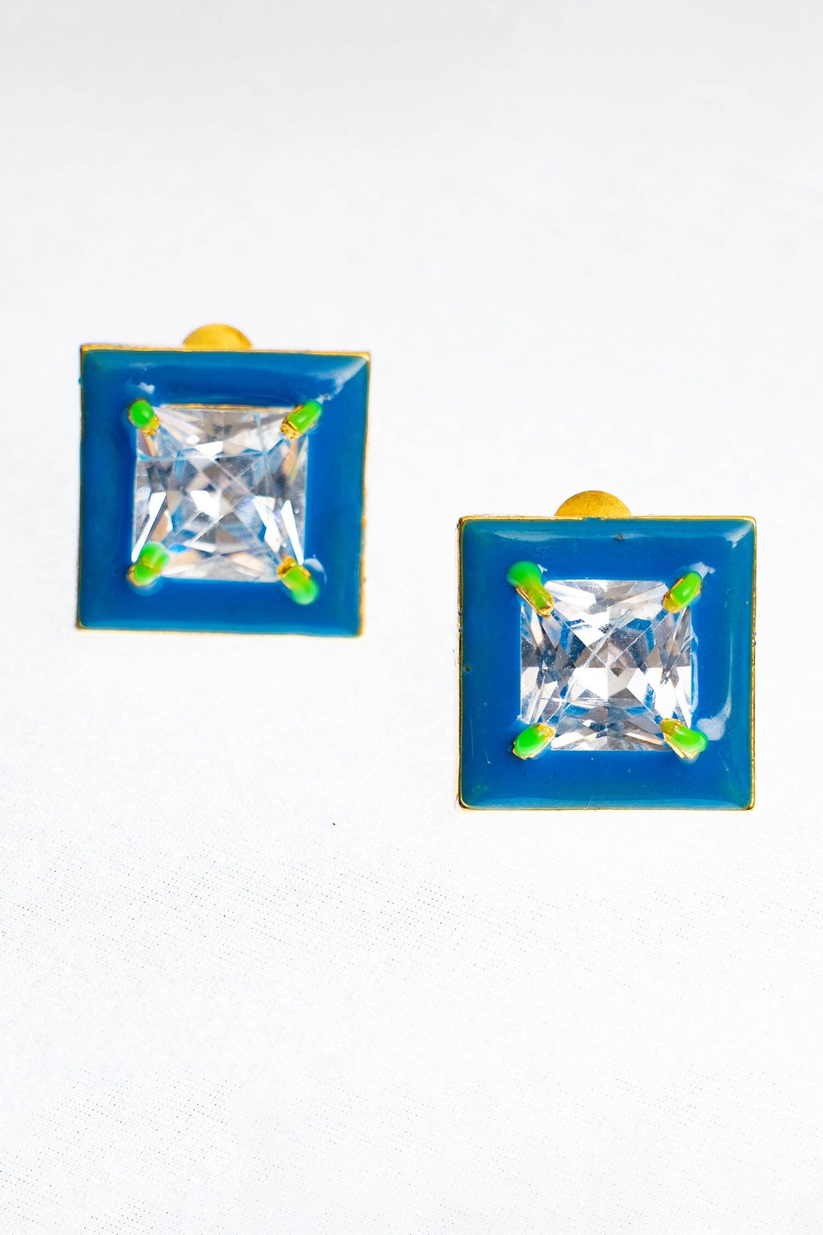 Oceanic Opulence Enamelled Zircon Studs 