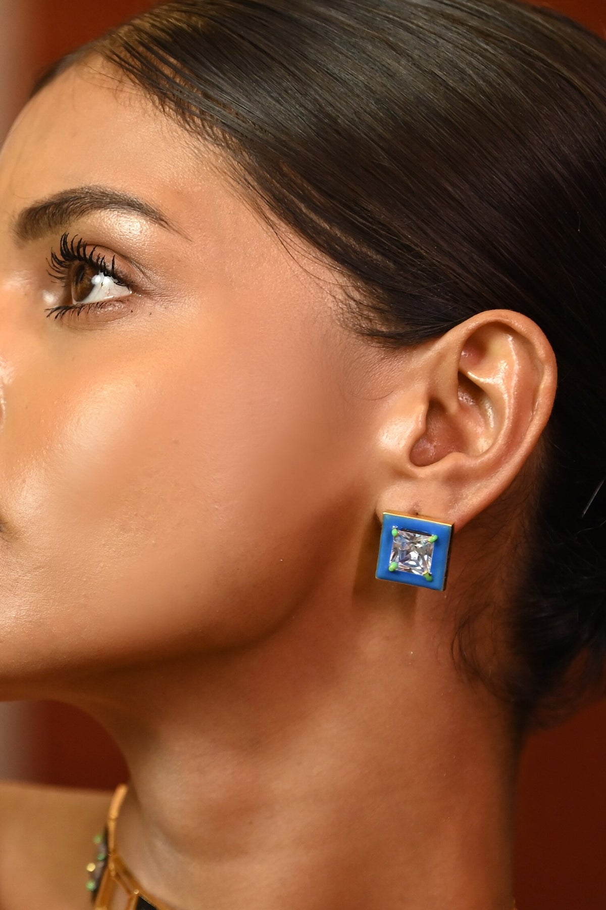 Oceanic Opulence Enamelled Zircon Studs 