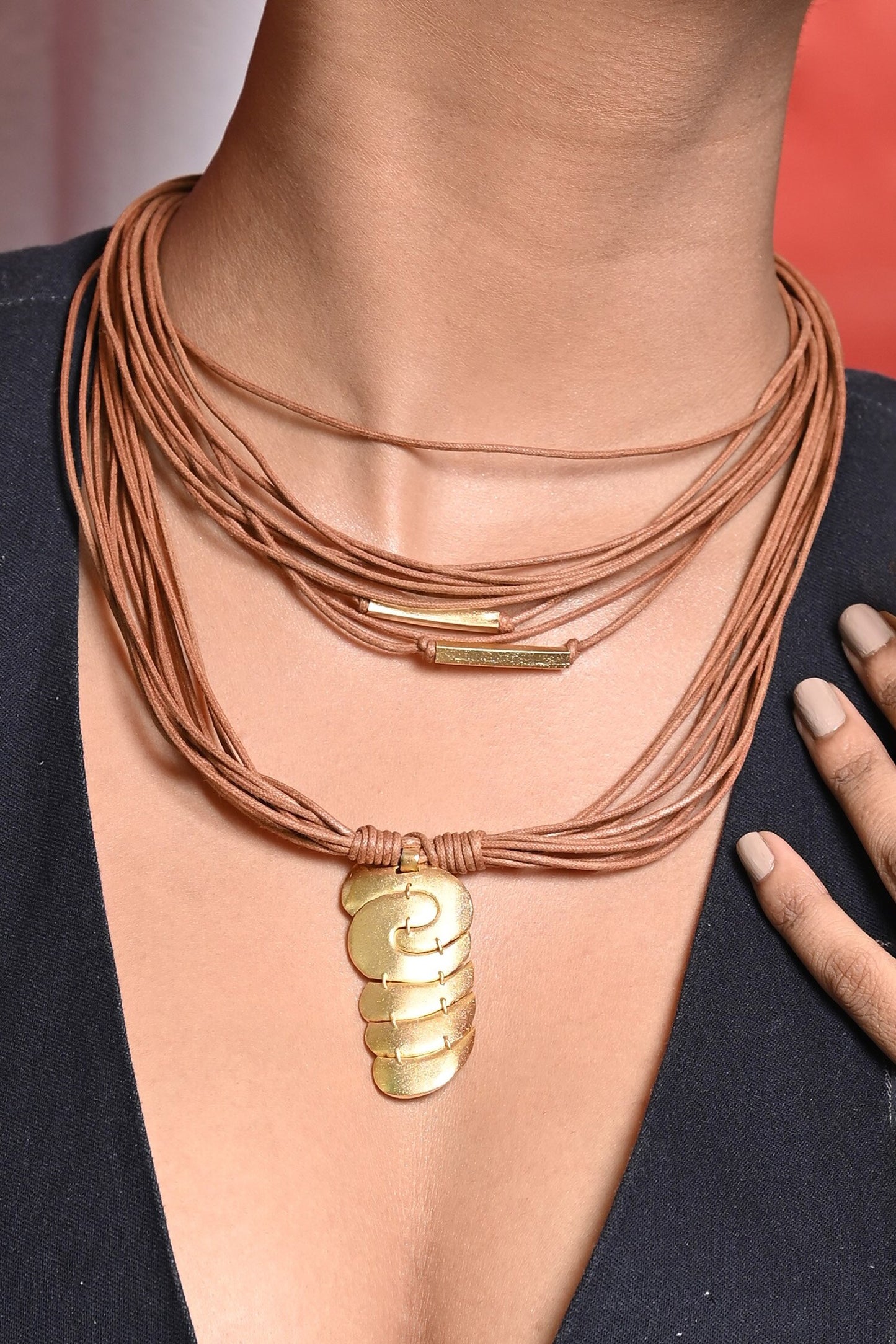 Earth Tones Adorned Necklace 
