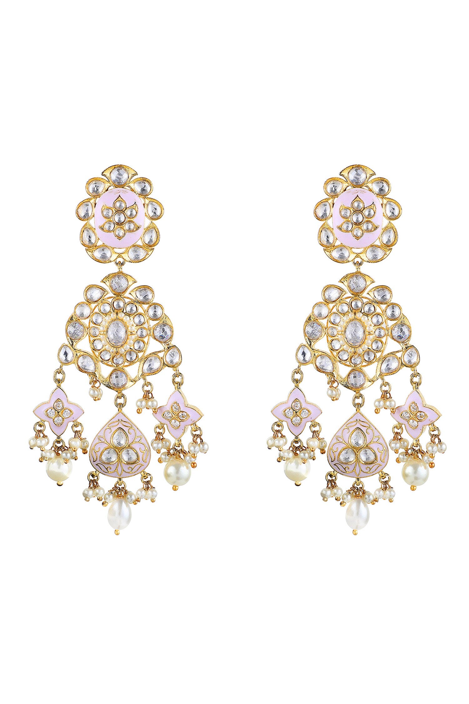 Meena Work Kundan Earrings 