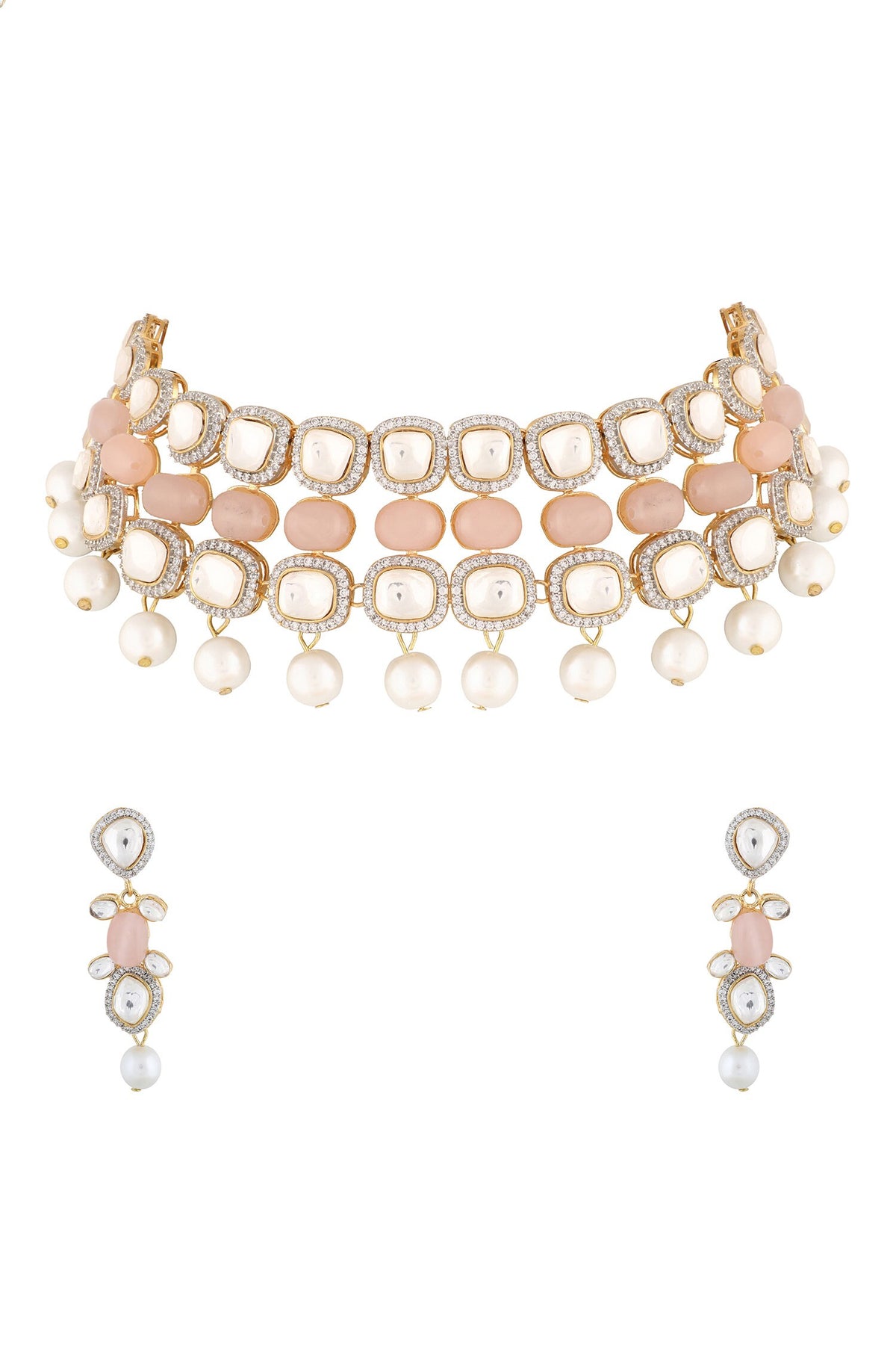 Rose Quartz Choker Set 