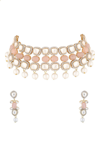 Rose Quartz Choker Set 