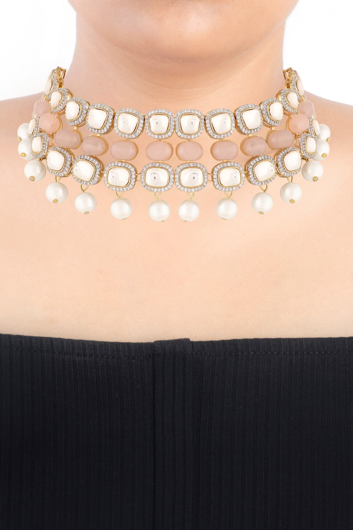 Rose Quartz Choker Set 