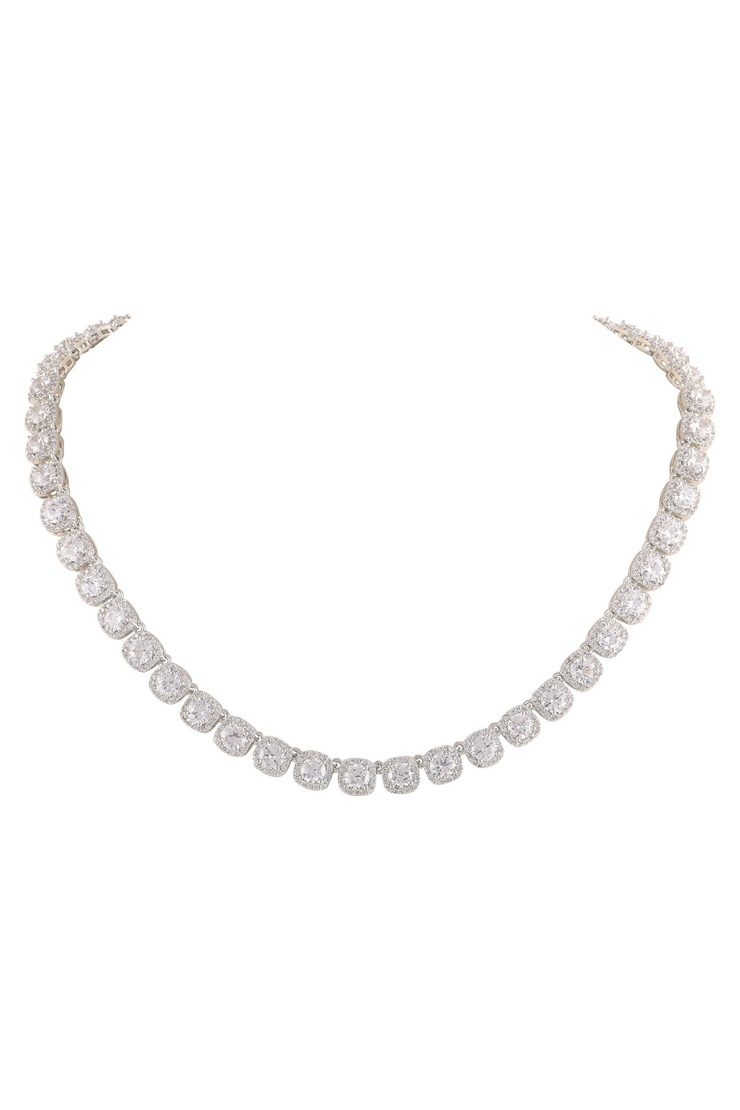 Geometric Cubic Zircon Necklace Set 