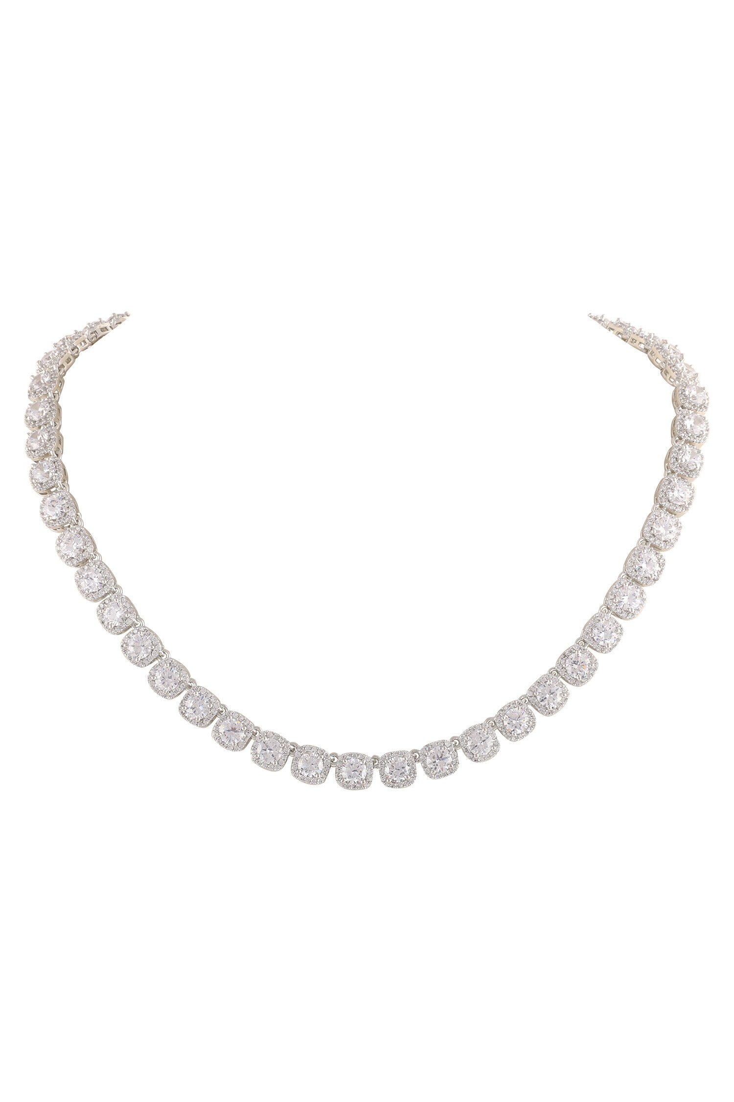 Geometric Cubic Zircon Necklace Set 