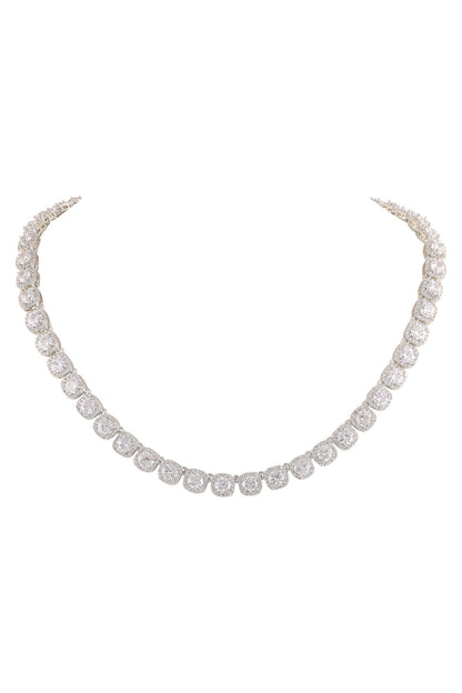 Geometric Cubic Zircon Necklace Set 