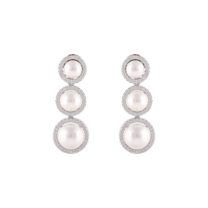 Pearl Embellished Circular Necklace Set 