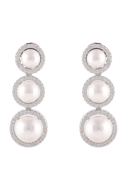 Pearl Embellished Circular Necklace Set 