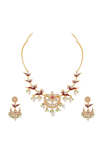 Botanic Embellished Necklace Set 
