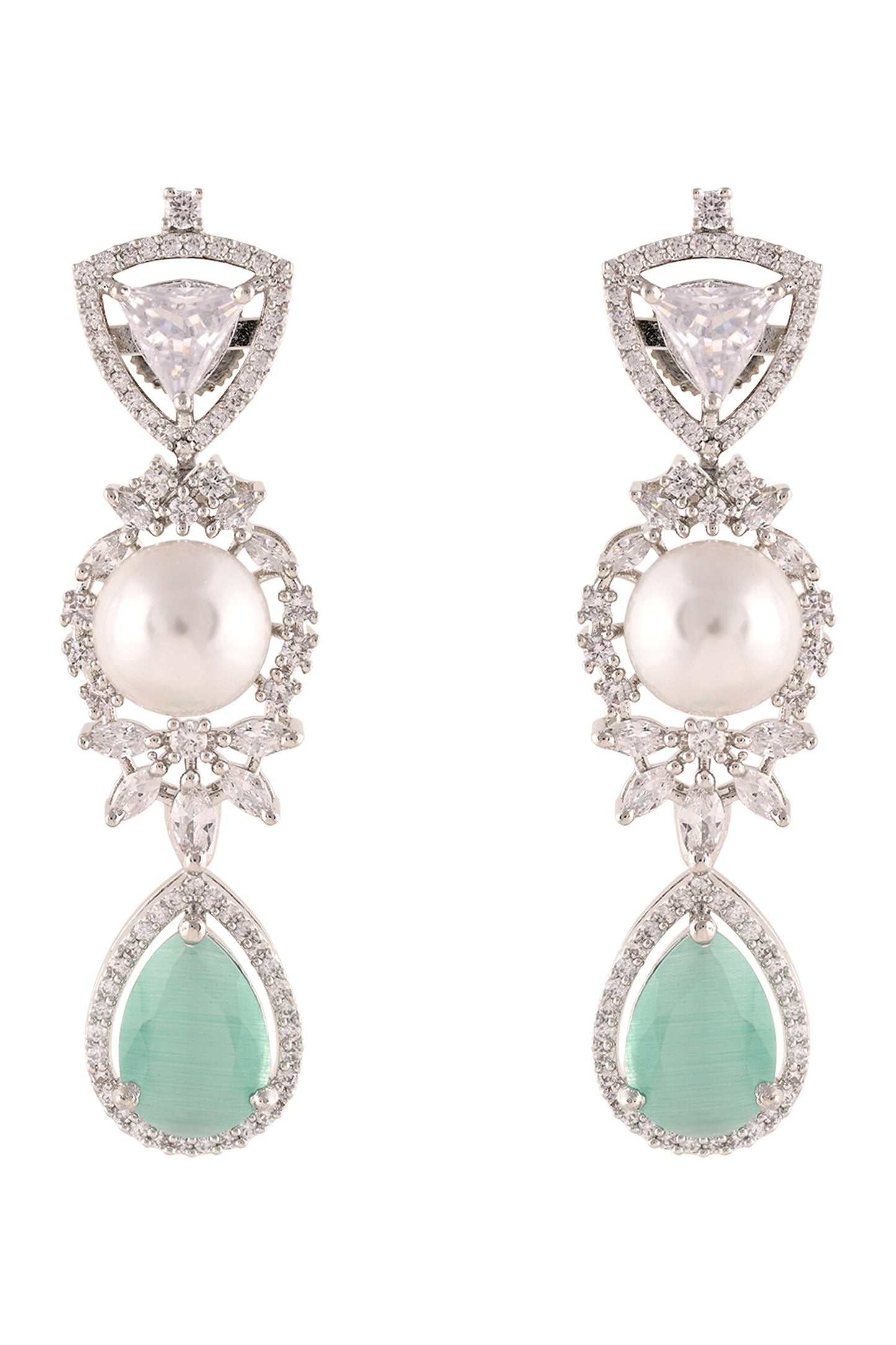 Drop Stone Embellished Zircon Necklace Set 