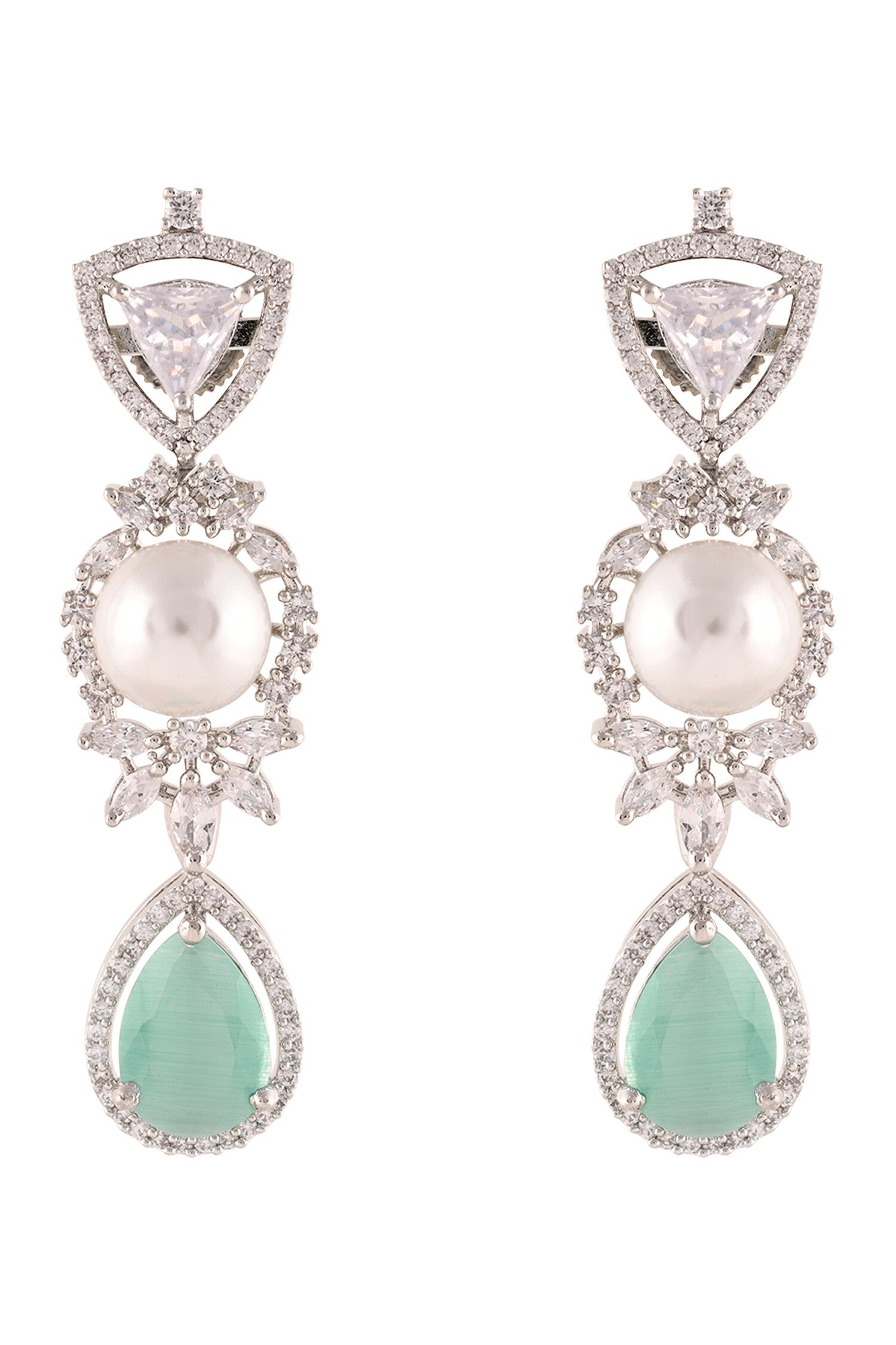 Drop Stone Embellished Zircon Necklace Set 