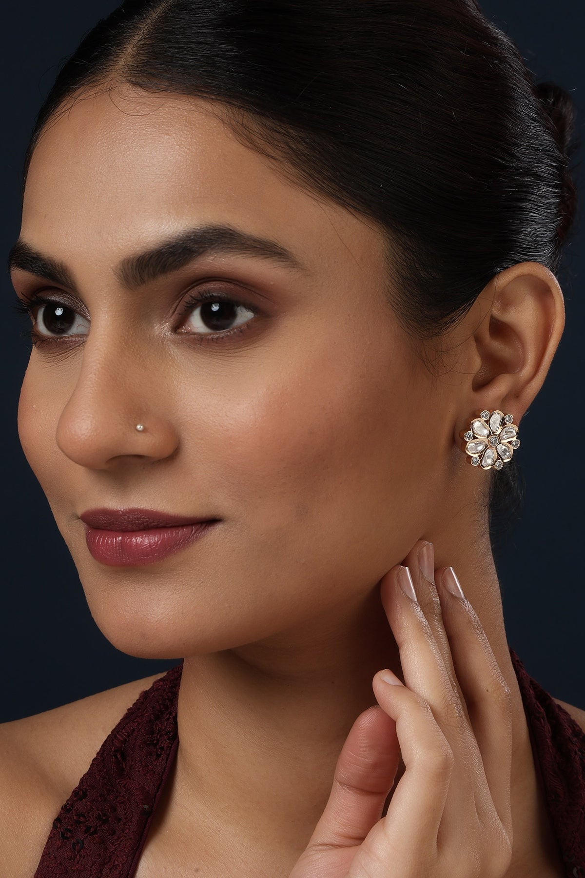 Floral Carved Studs 