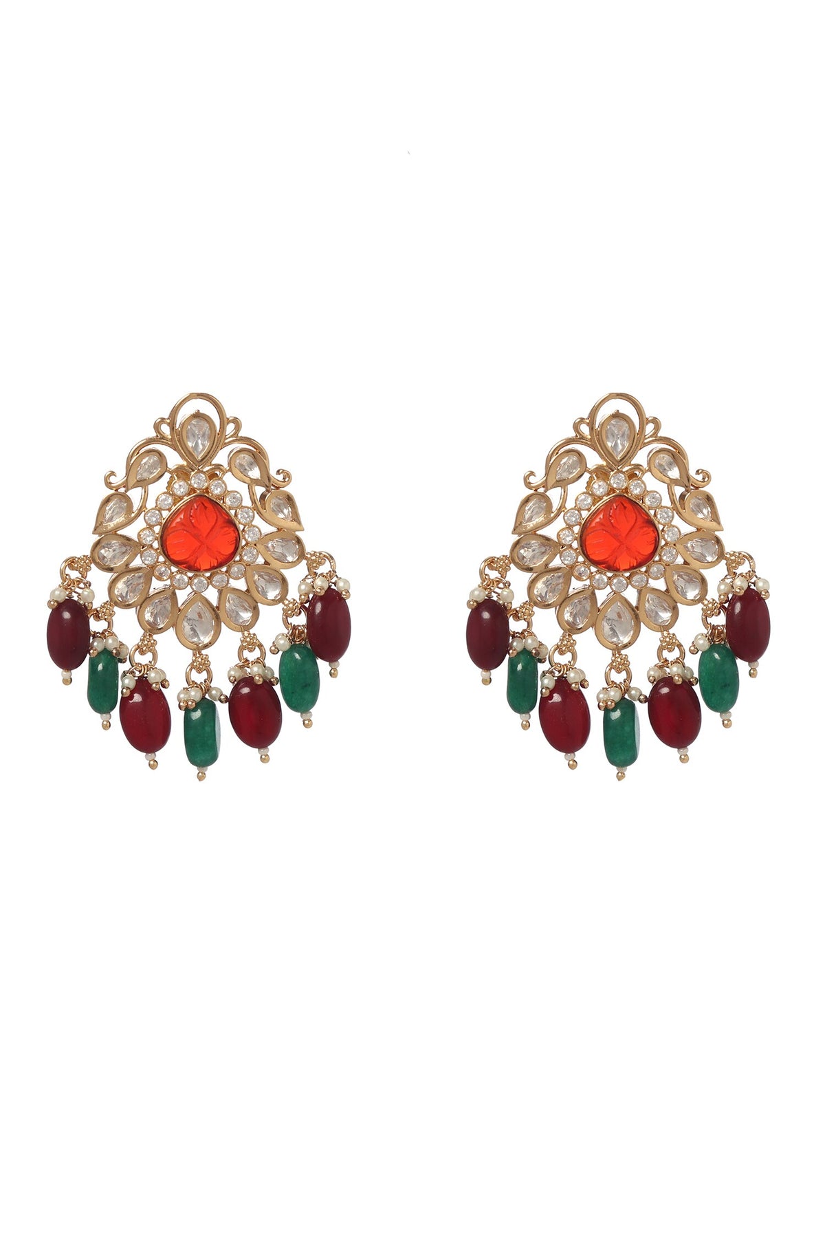 Flower Carved Dangler Earrings 
