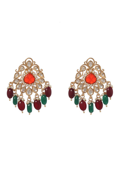 Flower Carved Dangler Earrings 