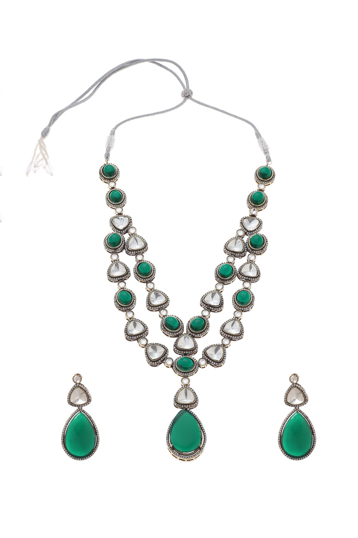Two Tone Layered Necklace Set 