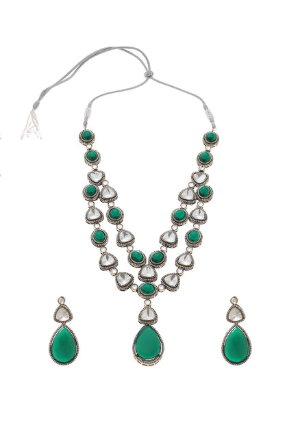 Two Tone Layered Necklace Set 