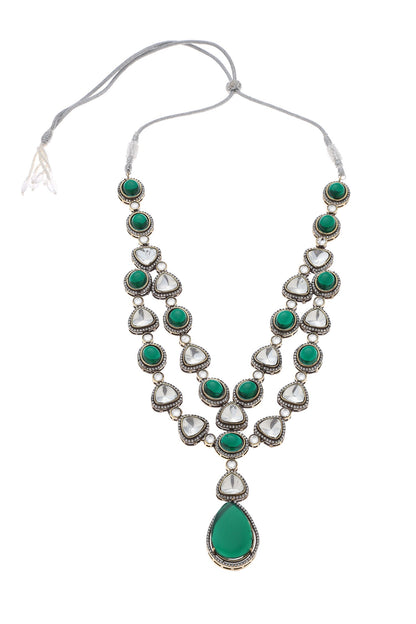 Two Tone Layered Necklace Set 