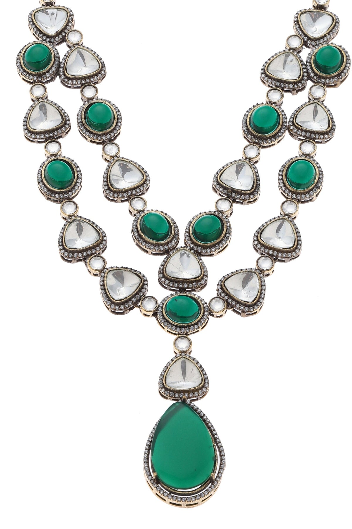 Two Tone Layered Necklace Set 