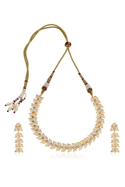 Carved Polki Embellished Necklace Set 