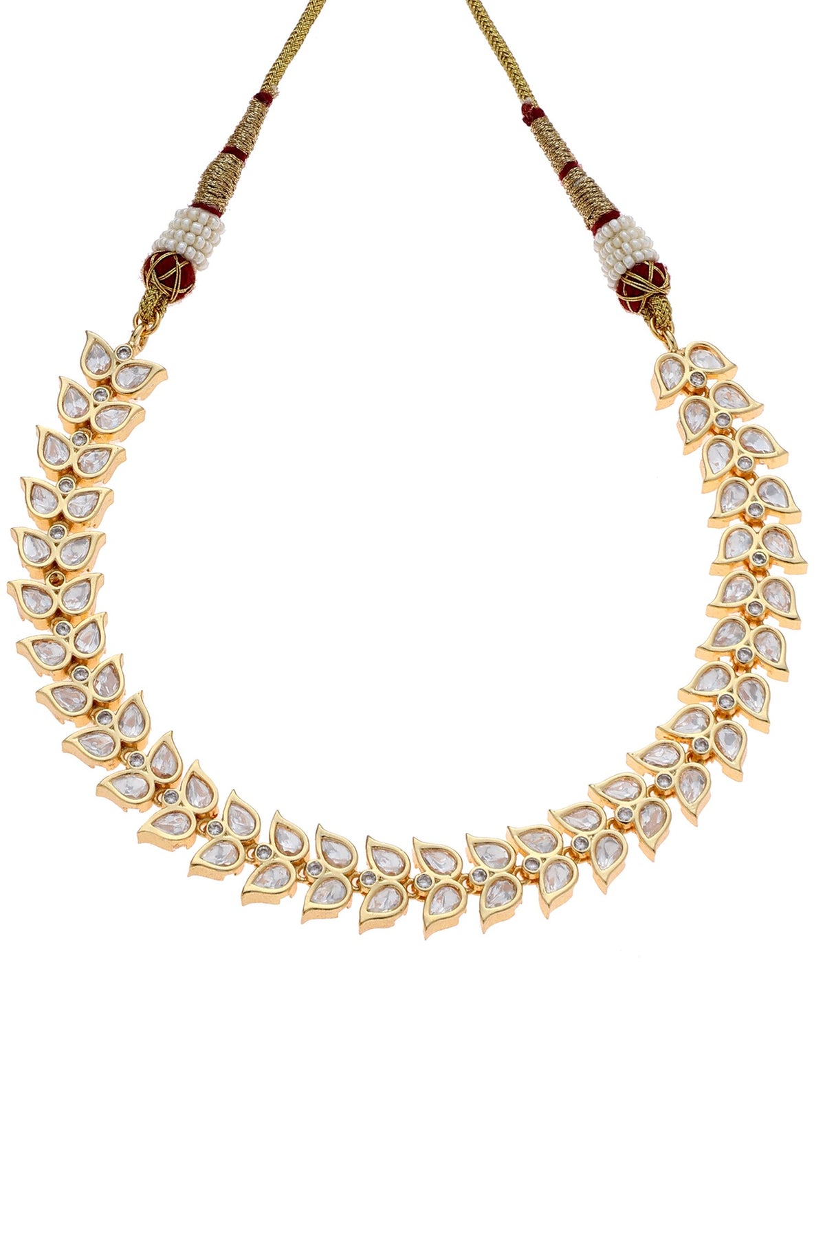 Carved Polki Embellished Necklace Set 