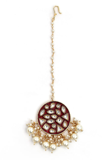 Kundan Studded Round Maangtikka 