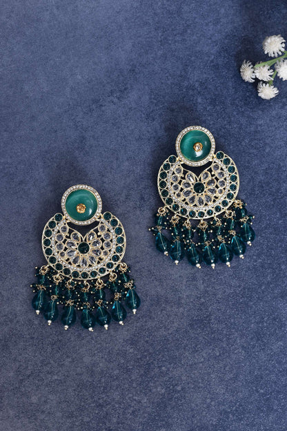 Kundan Embellished Chandbali Earrings 