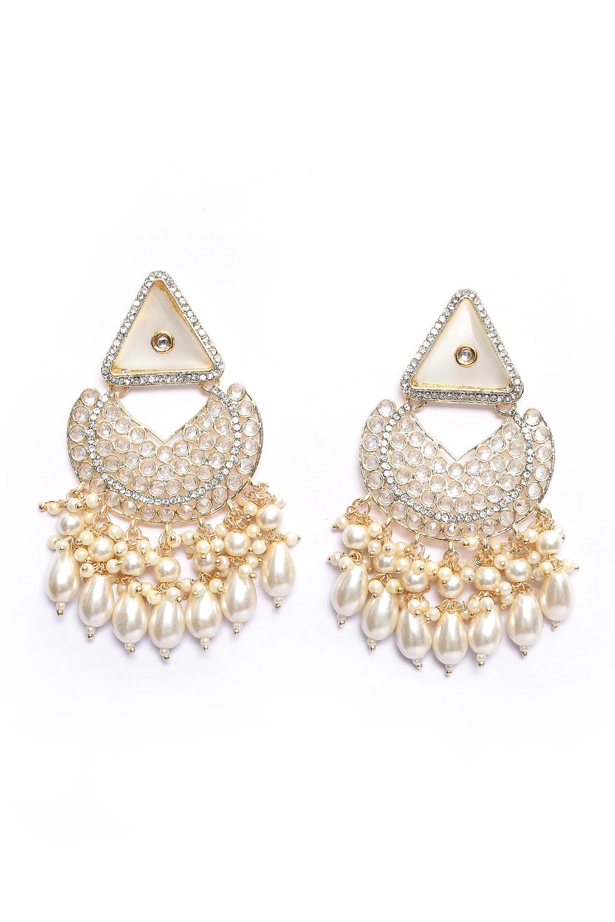 Kundan Embellished Chandbali Dangler Earrings 